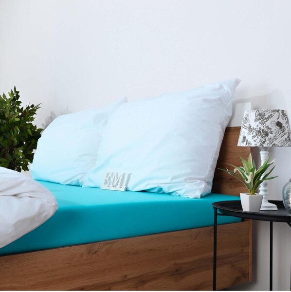 Plachta posteľná tyrkysová jersey EMI, Detská plachta 60x120