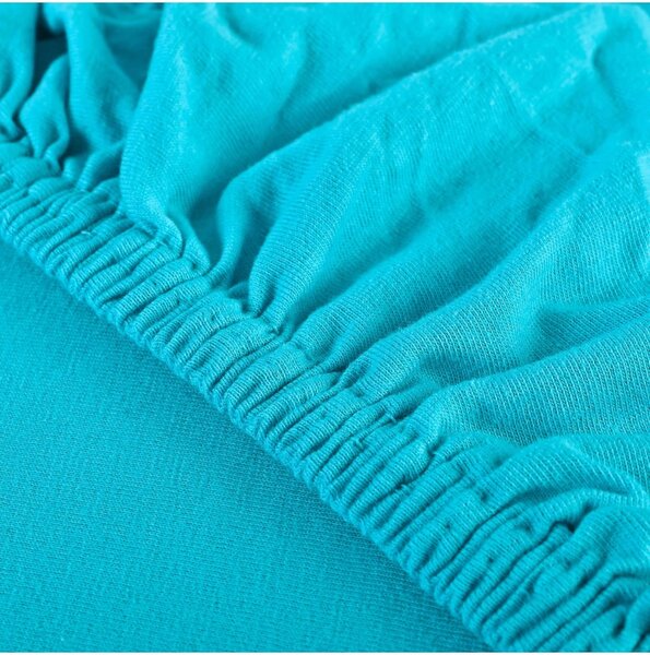 Plachta posteľná tyrkysová jersey EMI, Detská plachta 60x120