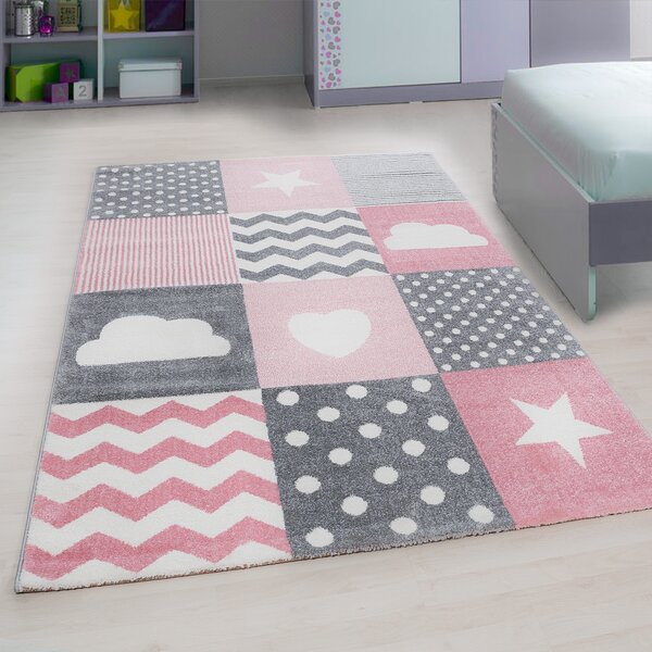 Ayyildiz, Kusový koberec Kids 620 pink, 80x150, ružová, detská izba