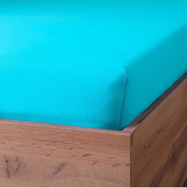 Plachta posteľná tyrkysová jersey EMI, Detská plachta 60x120