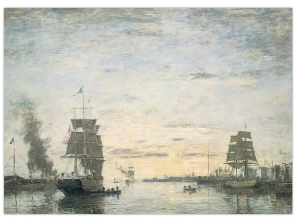 Obraz - Eugène Boudin, Entrance to the Harbor, Le Havre, reprodukcia (70x50 cm)