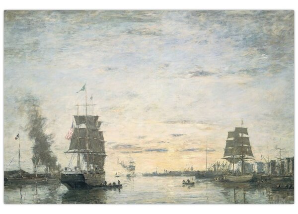 Obraz - Eugène Boudin, Entrance to the Harbor, Le Havre, reprodukcia (90x60 cm)