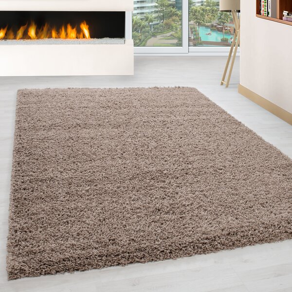 Ayyildiz, Kusový koberec Life Shaggy 1500 beige, 80x150, béžová, obývacia izba