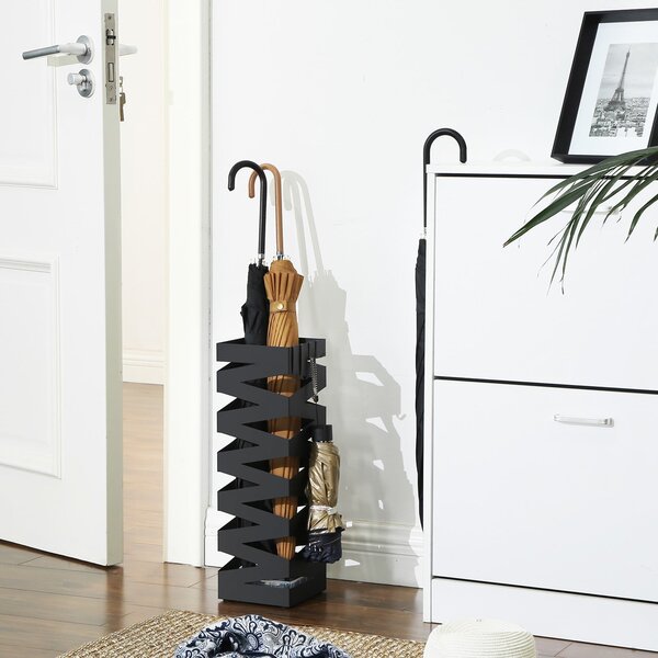 Kovový stojan na dáždniky Loft Black, 49x15,5 cm