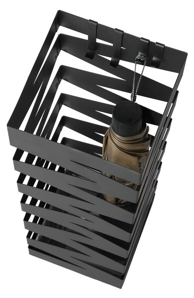 Kovový stojan na dáždniky Loft Black, 49x15,5 cm