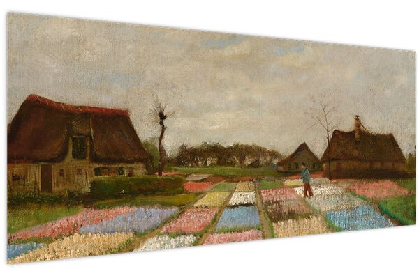 Obraz - Vincent van Gogh, Flower Beds in Holland, reprodukcia (120x50 cm)