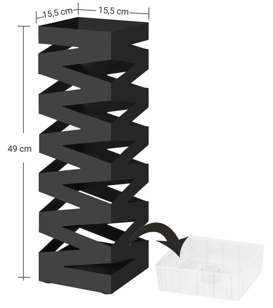 Kovový stojan na dáždniky Loft Black, 49x15,5 cm