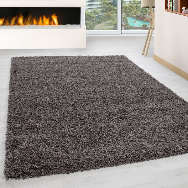 Ayyildiz, Kusový koberec Life Shaggy 1500 taupe, 60x110, hnedá, obývacia izba