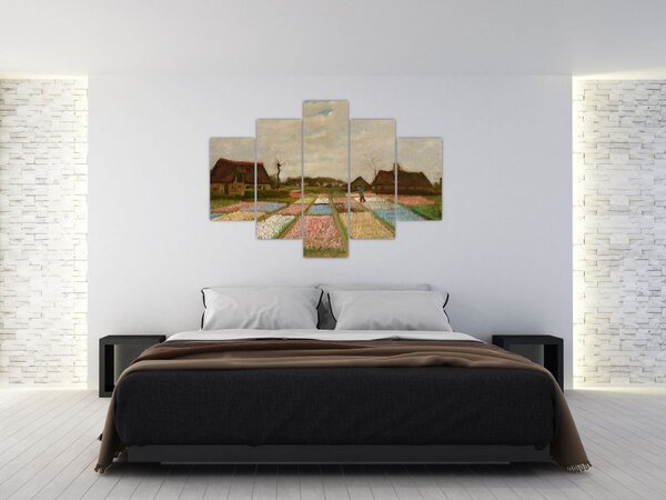 Obraz - Vincent van Gogh, Flower Beds in Holland, reprodukcia (150x105 cm)