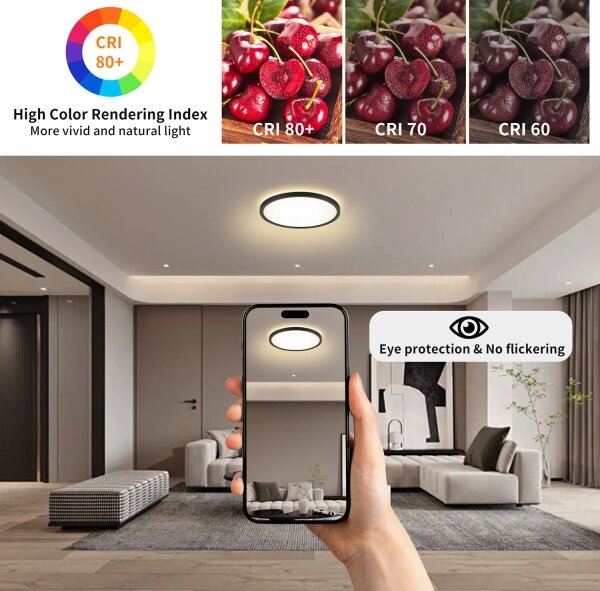 Brilagi - LED Kúpeľňové svietidlo ULTRA SLIM LED/12W/230V pr. 22,5 cm čierna IP54