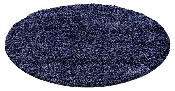 Ayyildiz , Kusový koberec Life Shaggy 1500 navy kruh, 80x80 (priemer) kruh, modrá, obývacia izba