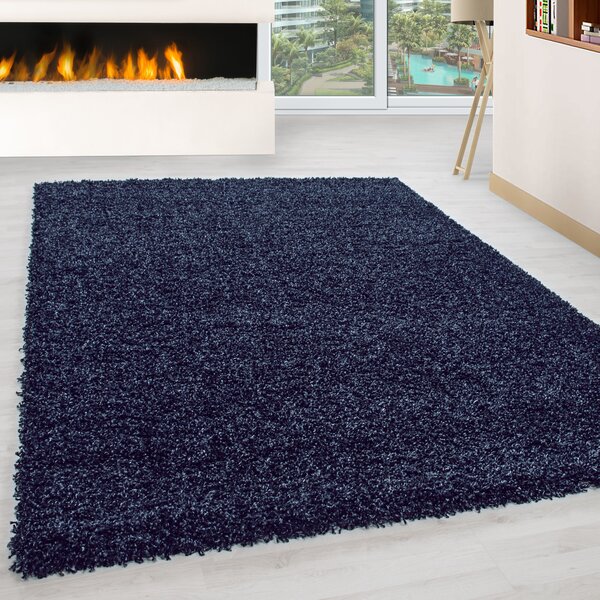 Ayyildiz , Kusový koberec Life Shaggy 1500 navy, 160x230, modrá, obývacia izba