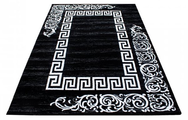 Ayyildiz , Kusový koberec Miami 6620 black, 80x300, čiernobiela, kancelária