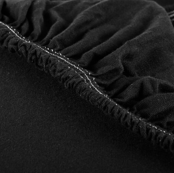 Plachta posteľná čierna jersey EMI, Detská plachta 60x120