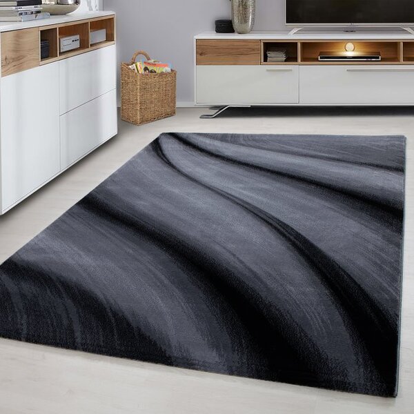 Ayyildiz , Kusový koberec Miami 6630 black, 80x300, šedá, kancelária