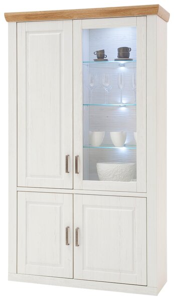 VITRÍNA, farba duba, farba pínie, 118/210/40 cm Livetastic - Sklenené vitríny, Online Only