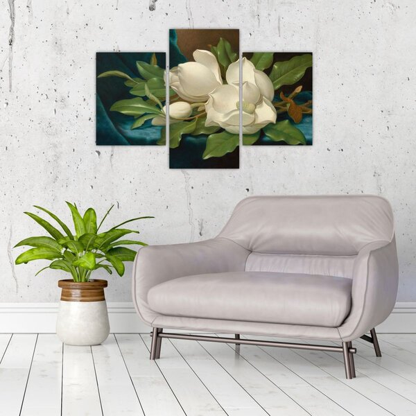 Obraz - Martin Johnson Heade, Giant Magnolias on a Blue Velvet Cloth, reprodukcia (90x60 cm)