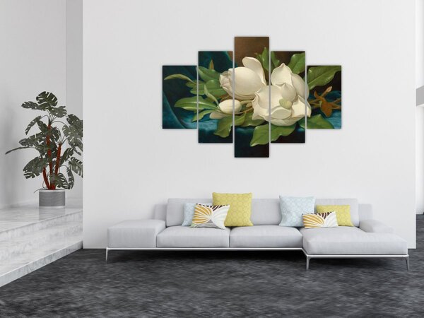 Obraz - Martin Johnson Heade, Giant Magnolias on a Blue Velvet Cloth, reprodukcia (150x105 cm)