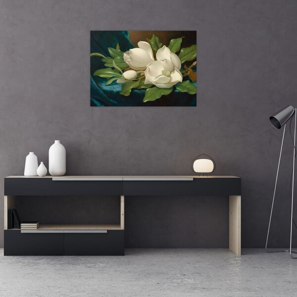 Obraz - Martin Johnson Heade, Giant Magnolias on a Blue Velvet Cloth, reprodukcia (70x50 cm)