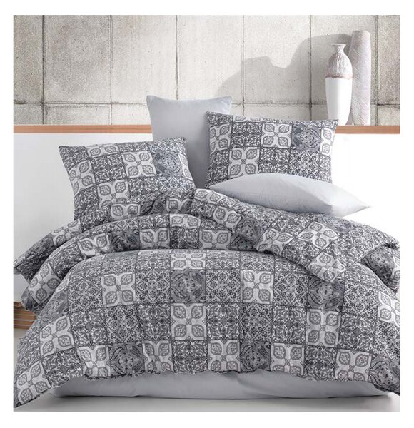 Obliečky bavlnené Ceramica sivé EMI, Francúzsky set1 200x220 + 2x (70x90)