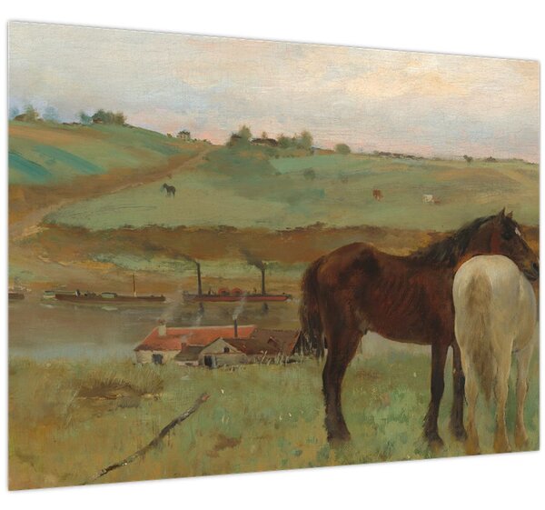 Obraz - Edgar Degas, Horses in a Meadow, reprodukcia (70x50 cm)