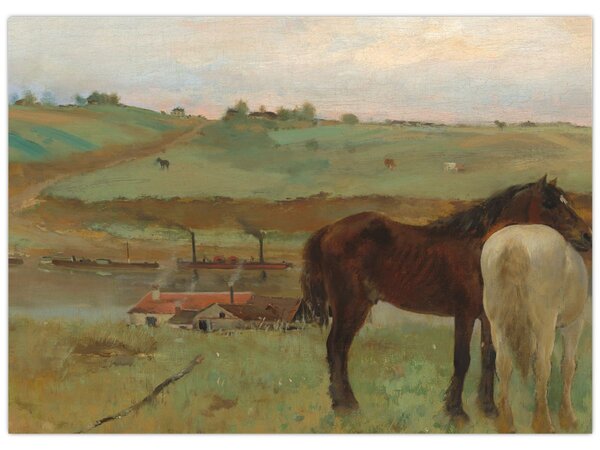 Obraz - Edgar Degas, Horses in a Meadow, reprodukcia (70x50 cm)