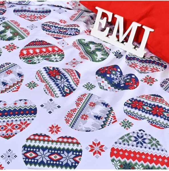 Vianočné obliečky bavlnené Cold EMI, Predĺžený set jednolôžko obsahuje 1x 140x220 + 1x 70x90
