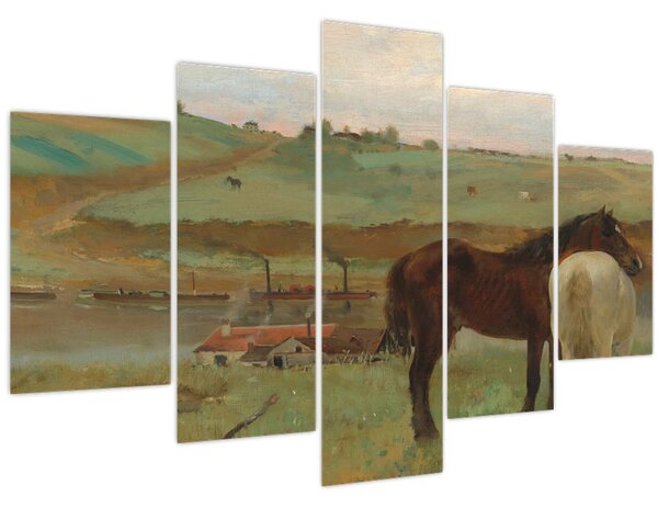 Obraz - Edgar Degas, Horses in a Meadow, reprodukcia (150x105 cm)