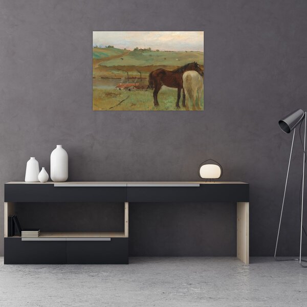 Obraz - Edgar Degas, Horses in a Meadow, reprodukcia (70x50 cm)
