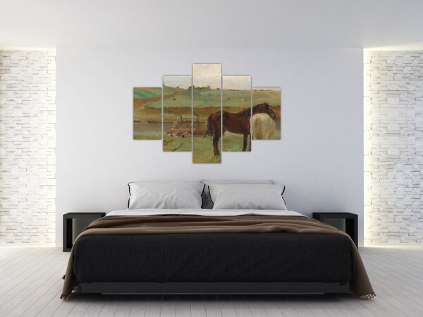 Obraz - Edgar Degas, Horses in a Meadow, reprodukcia (150x105 cm)