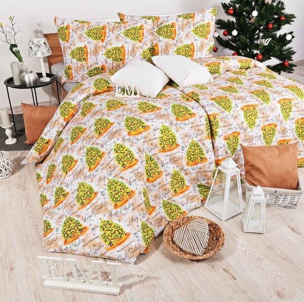Vianočné obliečky bavlnené Shasa EMI, Predĺžený set jednolôžko obsahuje 1x 140x220 + 1x 70x90