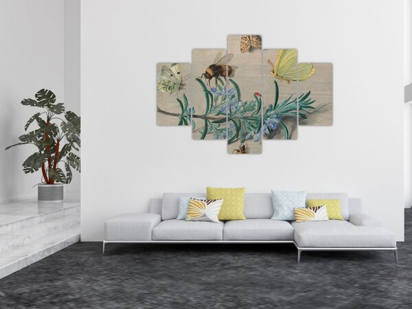Obraz - Jan van Kessel the Elder, Insects and a Sprig of Rosemary, reprodukcia (150x105 cm)