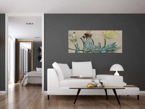 Obraz - Jan van Kessel the Elder, Insects and a Sprig of Rosemary, reprodukcia (120x50 cm)