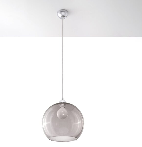 Závesné svietidlo Ball, 1x grafitové sklenené tienidlo