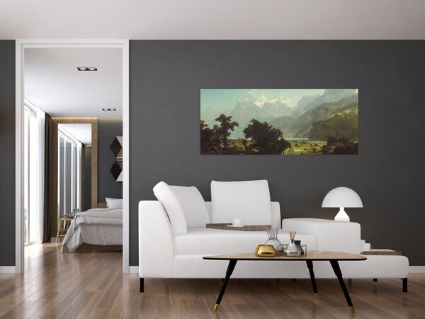 Obraz - Albert Bierstadt, Lake Lucerne, reprodukcia (120x50 cm)