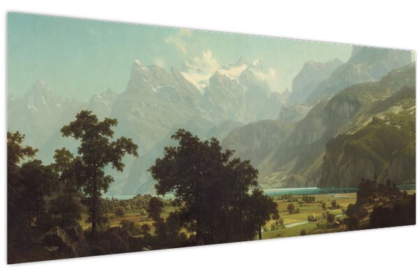 Obraz - Albert Bierstadt, Lake Lucerne, reprodukcia (120x50 cm)
