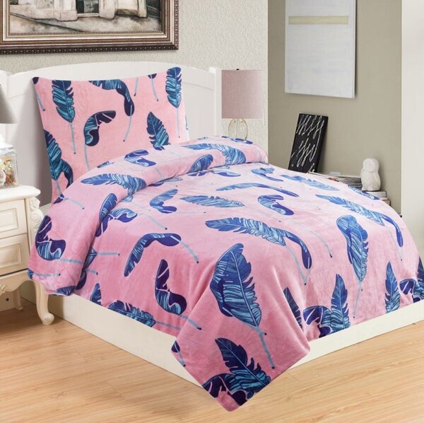 Obliečky z mikroplyšu Victoria pink, Štandardný set jednolôžko obsahuje 1x 140x200 + 1x 70x90