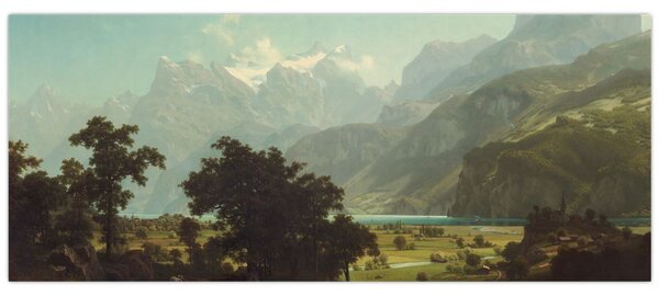 Obraz - Albert Bierstadt, Lake Lucerne, reprodukcia (120x50 cm)