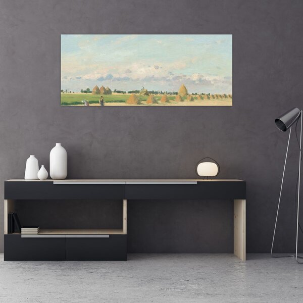 Obraz - Camille Pissarro, Landscape, Ile de France, reprodukcia (120x50 cm)