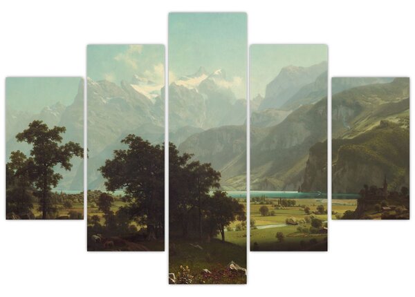 Obraz - Albert Bierstadt, Lake Lucerne, reprodukcia (150x105 cm)