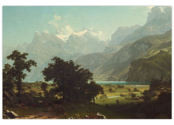 Obraz - Albert Bierstadt, Lake Lucerne, reprodukcia (90x60 cm)