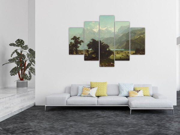 Obraz - Albert Bierstadt, Lake Lucerne, reprodukcia (150x105 cm)