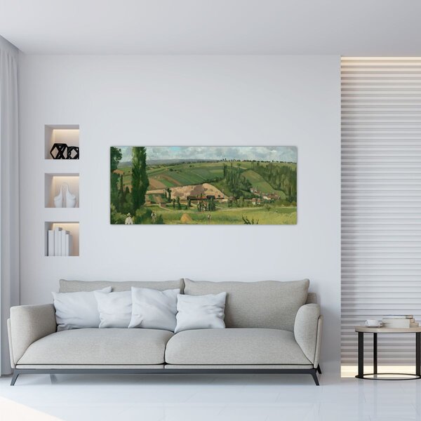 Obraz - Camille Pissarro, Landscape at Les Pâtis, Pontoise, reprodukcia (120x50 cm)