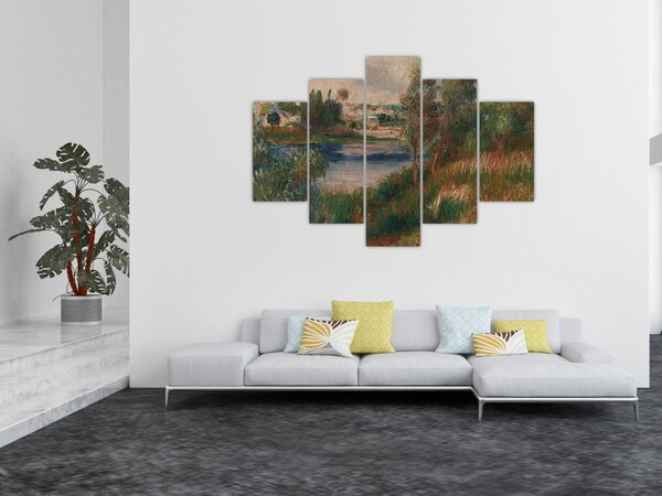 Obraz - Auguste Renoir, Landscape at Vetheuil, reprodukcia (150x105 cm)