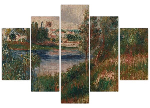 Obraz - Auguste Renoir, Landscape at Vetheuil, reprodukcia (150x105 cm)