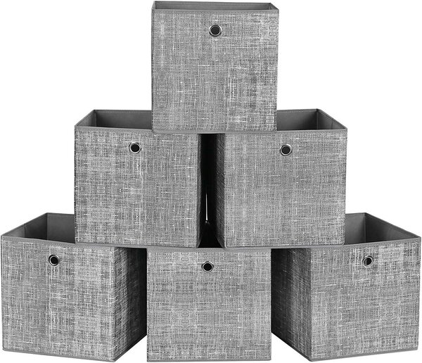 Úložný box Grey, sada 6ks, 30x30x30 cm, sivá