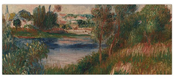 Obraz - Auguste Renoir, Landscape at Vetheuil, reprodukcia (120x50 cm)