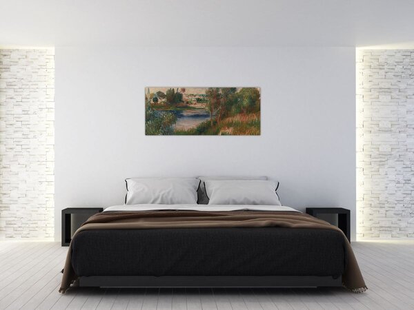 Obraz - Auguste Renoir, Landscape at Vetheuil, reprodukcia (120x50 cm)