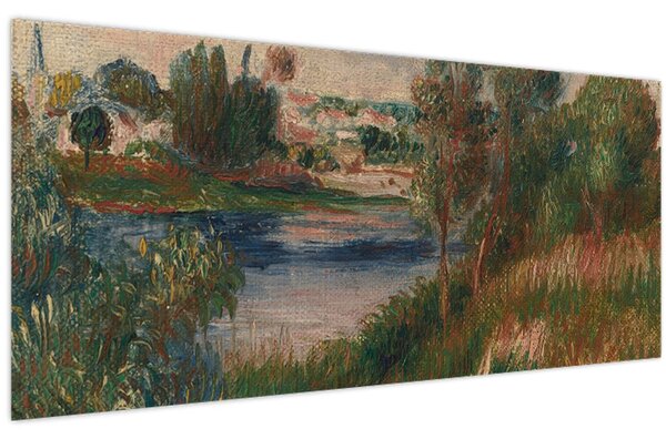 Obraz - Auguste Renoir, Landscape at Vetheuil, reprodukcia (120x50 cm)
