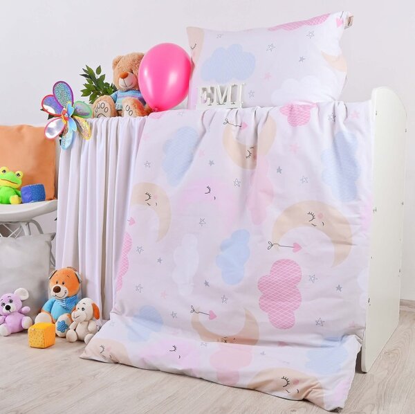Obliečky detské bavlnené Heaven ružové EMI, Vankúš 70x90